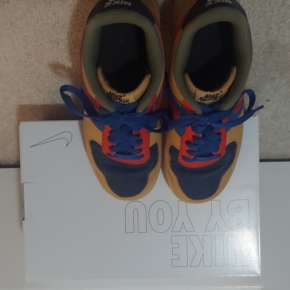 Nike Custom Sneakers - Blue, Red, Tan